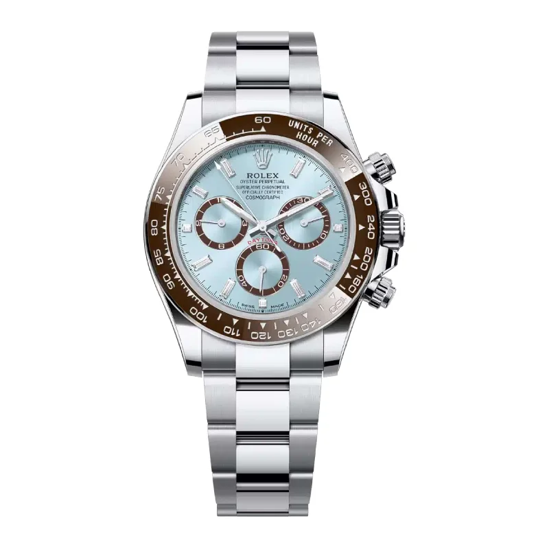 Rolex Cosmograph Daytona 40mm - Ref: 126506A - Ice Blue Diamond Dial & Ceramic Bezel, Platinum Oyster Bracelet Men's Watch