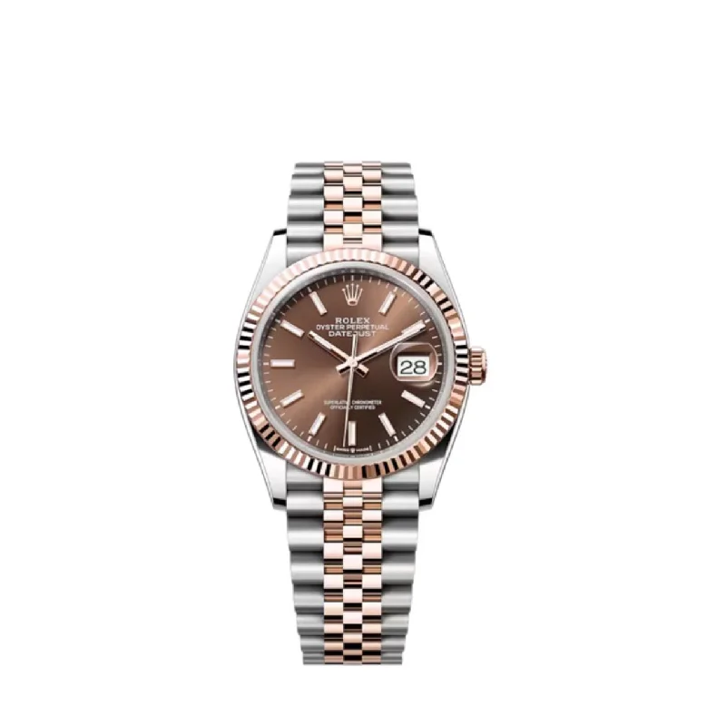 Rolex Datejust 36mm - Ref: 126231 - Chocolate Stick Dial, Two Tone Stainless Steel & 18K Rose Gold Jubilee Bracelet Watch