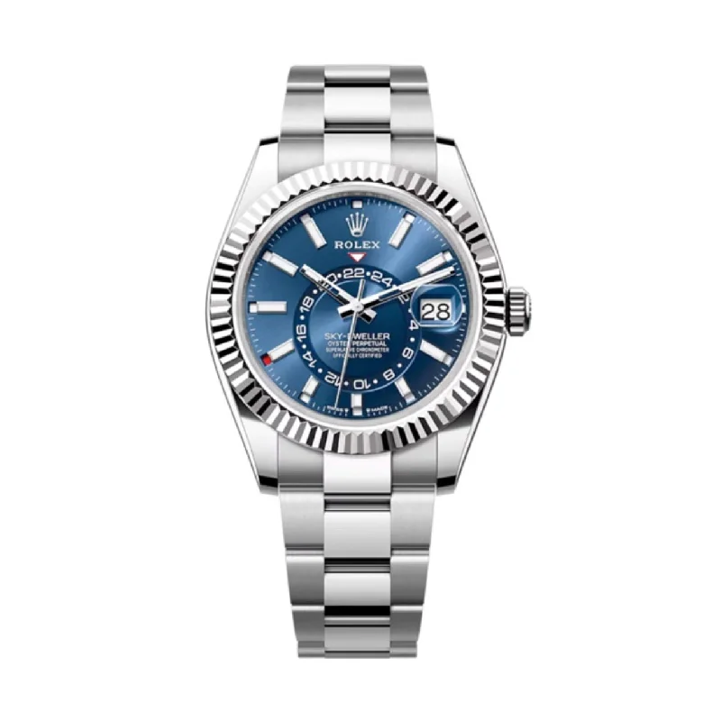 Rolex Sky-Dweller 42mm - Ref: 336934 - Bright Blue Stick Dial, Stainless Steel Oyster Bracelet Watch