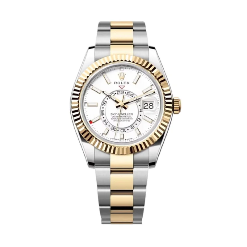 Rolex Sky-Dweller 42mm - Ref: 336933 - Intense White Stick Dial, Two Tone Stainless Steel & 18K Yellow Gold Oyster Bracelet Watch