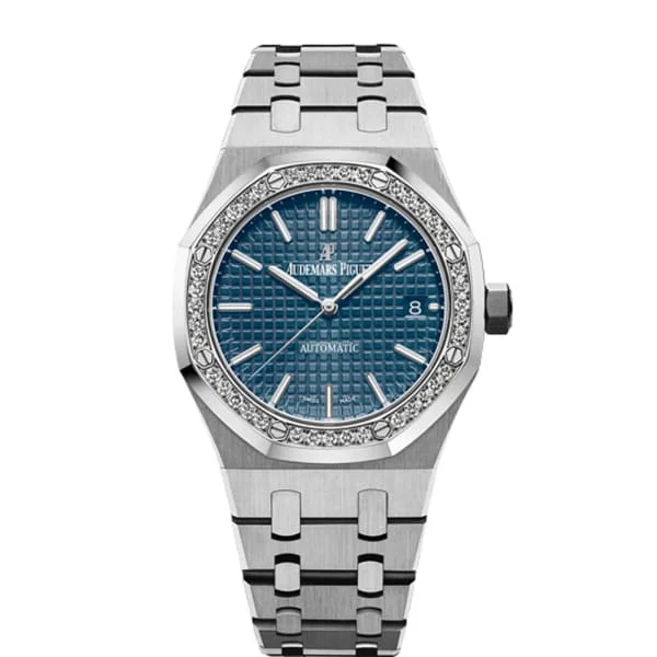 Audemars Piguet Royal Oak 37 mm | Stainless steel Bracelet | Blue Dial Diamond Bezel | Ladies Watch Ref. 15451ST.ZZ.1256ST.03