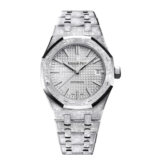 Audemars Piguet Royal Oak Selfwinding 37mm Watch - Ref: 15454BC.GG.1259BC.01 - Silver Dial, 18K Frosted White Gold Bracelet