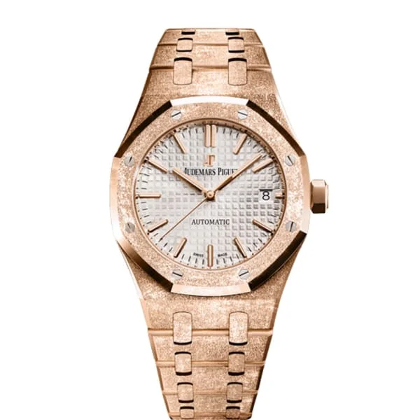 Audemars Piguet Royal Oak Selfwinding 37mm Watch - Ref: 15454OR.GG.1259OR.01 - Silver Dial, 18K Frosted Rose Gold Bracelet