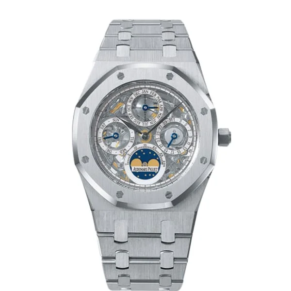 Audemars Piguet Royal Oak Offshore Prestige Sports Collection 39mm Watch - Ref: 25829ST.OO.0944ST.01 - Transparent Sapphire Moonphase Skeleton Dial, Stainless Steel Bracelet