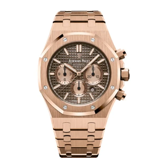 Audemars Piguet Royal Oak Selfwinding Chronograph 41mm Men's Watch - Ref: 26331OR.OO.1220OR.02 - Brown Dial, 18K Rose Gold Bracelet