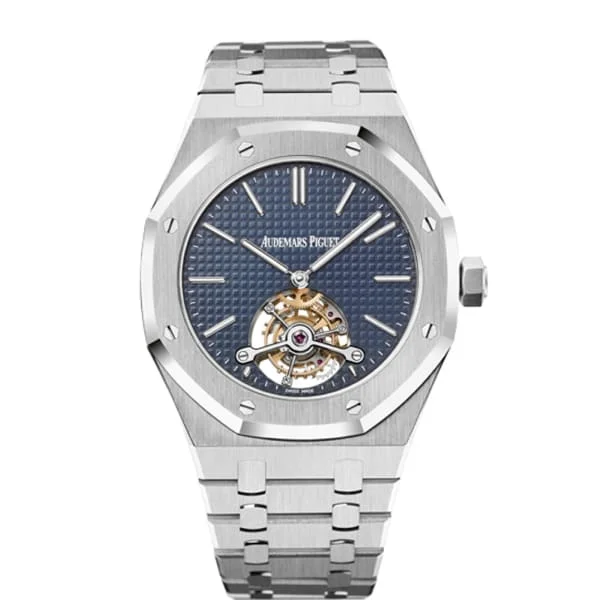 Audemars Piguet Royal Oak Tourbillon Extra-Thin 41mm Men's Watch - Ref: 26510ST.OO.1220ST.01 - Blue Dial, Stainless Steel Bracelet