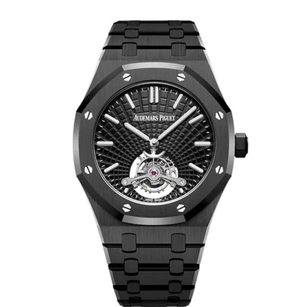 Audemars Piguet Royal Oak Tourbillon Extra-Thin 41mm Men's Watch - Ref: 26522CE.OO.1225CE.01 - Black Dial, Black Ceramic Bracelet