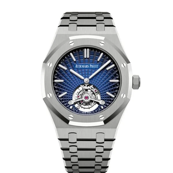 Audemars Piguet Royal Oak Tourbillon Extra-Thin 41mm Men's Watch - Ref: 26522TI.OO.1220TI.01 - Blue Dial, Titanium Bracelet