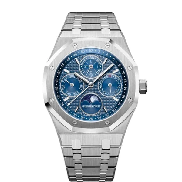 Audemars Piguet Royal Oak Perpetual Calendar 41mm Men's Watch - Ref: 26574ST.OO.1220ST.02 - Blue Moonphase Dial, Stainless Steel Bracelet