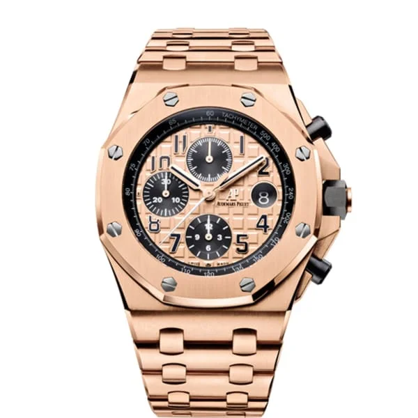 Audemars Piguet Royal Oak Offshore Selfwinding Chronograph 42mm Men's Watch - Ref: 26470OR.OO.1000OR.01 - Rose Gold Dial, 18K Rose Gold Bracelet