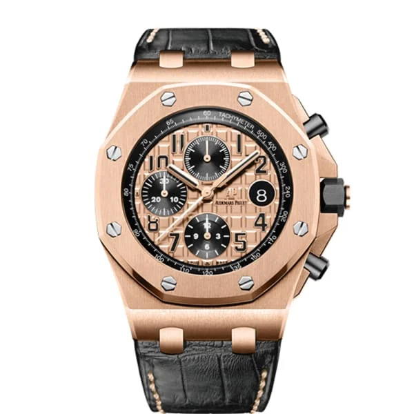 Audemars Piguet Royal Oak Offshore Selfwinding Chronograph 42mm Men's Watch - Ref: 26470OR.OO.A002CR.01 - Rose Gold Dial in 18K Rose Gold Case, Black Alligator Strap