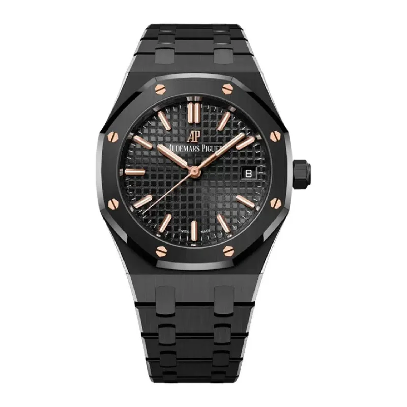 Audemars Piguet Royal Oak Selfwinding 34mm Watch - Ref: 77350CE.OO.1266CE.01 - Black Dial, Black Ceramic Bracelet