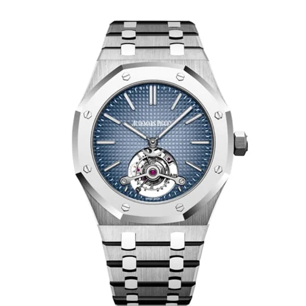 Audemars Piguet Royal Oak Tourbillon Extra-Thin 41mm Men's Watch - Ref: 26510IP.OO.1220IP.01 - Blue Dial, Titanium Bracelet