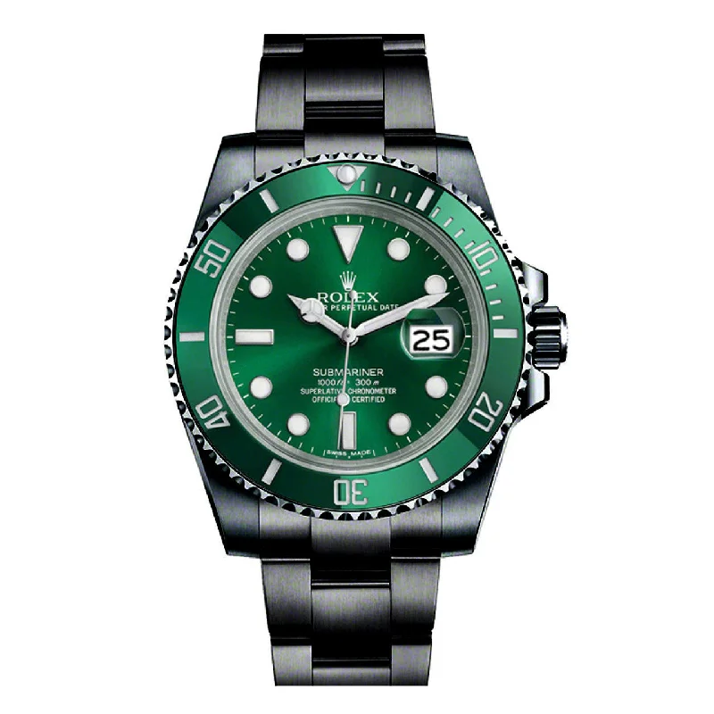 Rolex Submariner Date 40mm - Ref: 116610lv-0002 (PVD) - Green Dial, Black PVD Stainless Steel Oyster Bracelet Watch