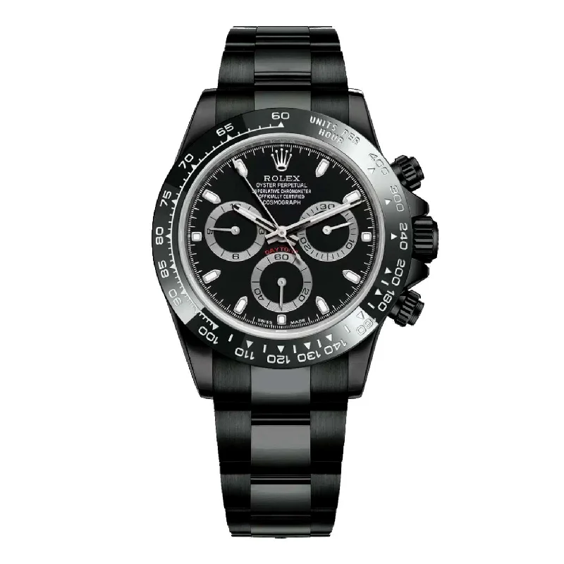 Rolex Cosmograph Daytona 40mm - Ref: 116500ln - Black Index Dial & Ceramic Bezel, PVD Stainless Steel Oyster Bracelet Men's Watch