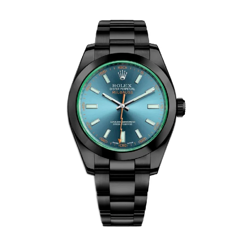 Rolex Milgauss 40mm - Ref: 116400gv-0002-PVD - Blue Dial, Black PVD Stainless Steel Oyster Bracelet Watch