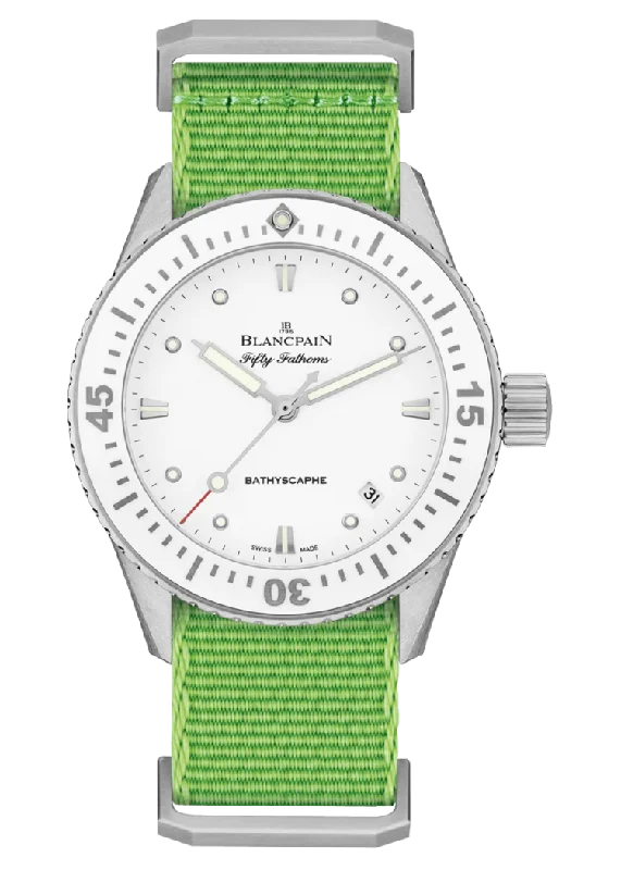 Blancpain Fifty Fathoms Bathyscaphe 38mm Ultra-Slim Bright Green Ladies Watch - 5100 1127 NAHA