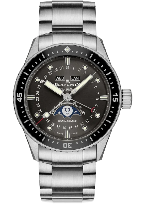 Blancpain Fifty Fathoms Bathyscaphe Quantieme Complet Phases de Lune Steel Men's Watch - 5054 1110 71S