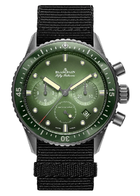 Blancpain Fifty Fathoms Bathyscaphe Tropical Green Chronographe Flyback Men's Watch - 5200 0153 NABA