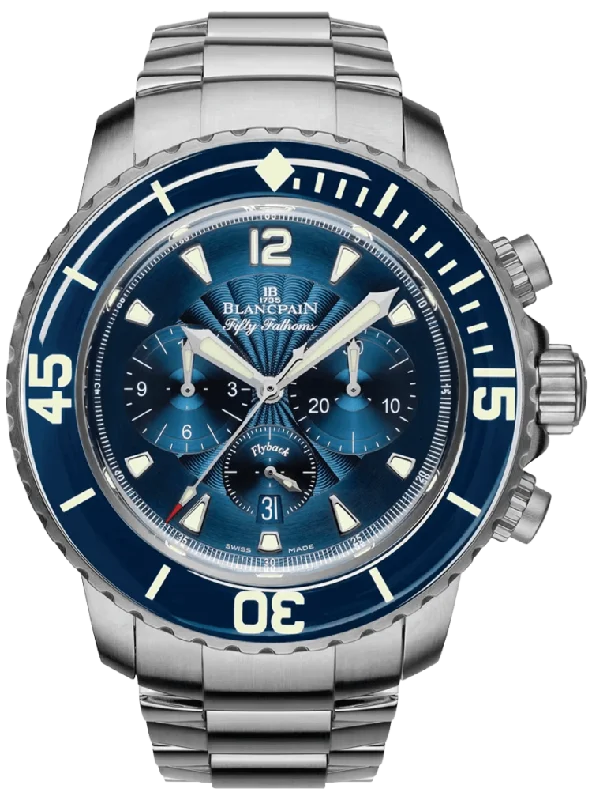 Blancpain Fifty Fathoms Chronographe Flyback Steel Blue Dial Men's Watch - 5085FB 1140 71B