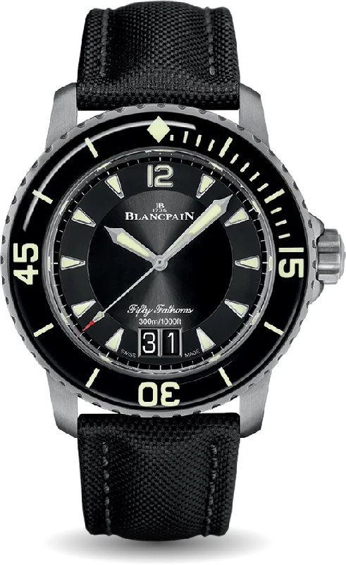 Blancpain Fifty Fathoms Grande Date Black Sail-Canvas Men's Watch - 5050 12B30 B52A