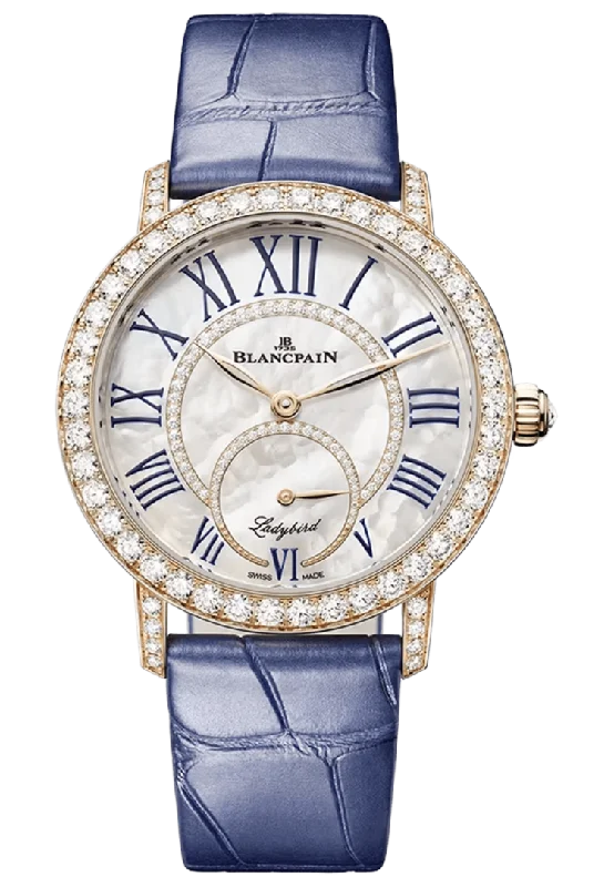 Blancpain Ladybird Colors Red Gold Diamond Blue Alligator Ladies Watch - 3661B 2954 55B