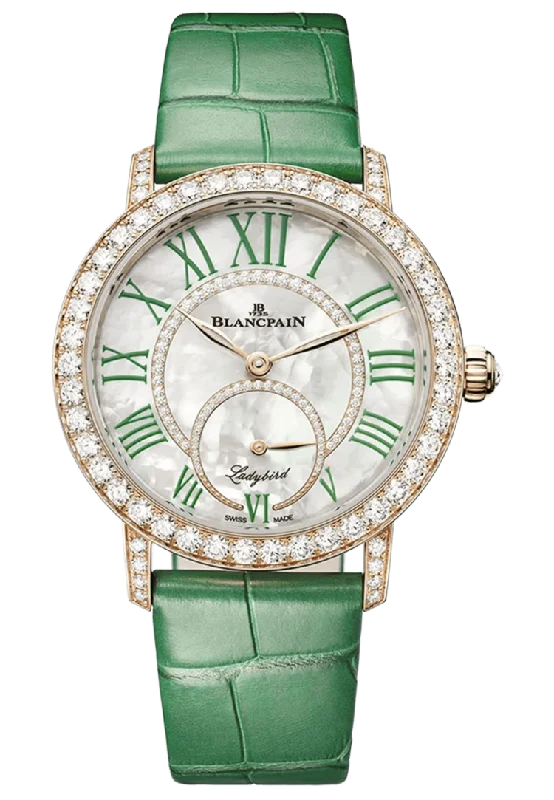 Blancpain Ladybird Colors Red Gold Diamond Green Alligator Ladies Watch - 3661A 2954 55B