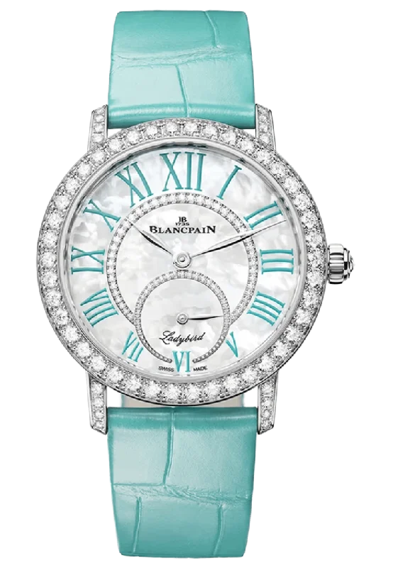 Blancpain Ladybird Colors Turquoise White Gold Diamond Alligator Ladies Watch - 3661B 1954 55B