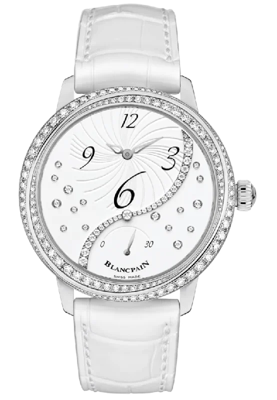 Blancpain Ladybird Heure Decentree White Alligator Diamond Ladies Watch - 3650A 4528 55B