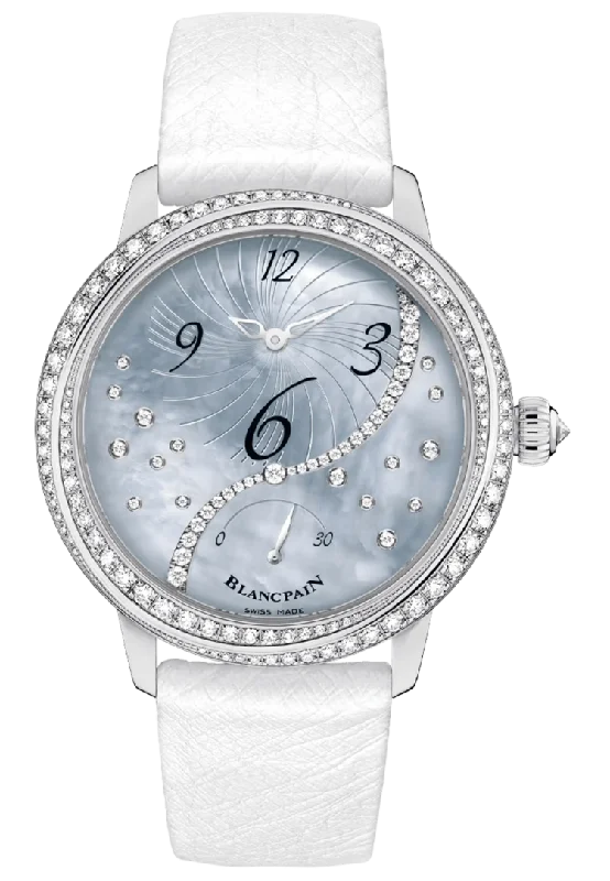 Blancpain Ladybird Heure Decentree White Gold Ostrich Ladies Watch - 3650A 3554L 58B