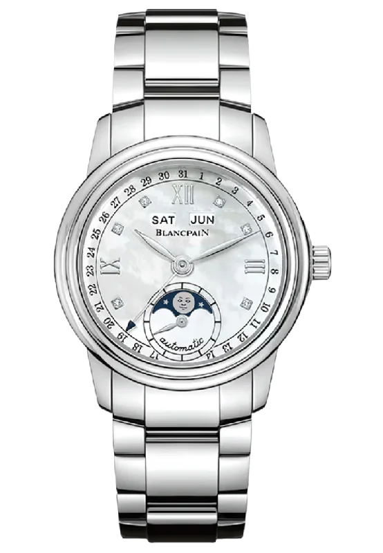 Blancpain Ladybird Quantieme Complet Mother of Pearl Steel Ladies Watch - 2360 1191A 71A