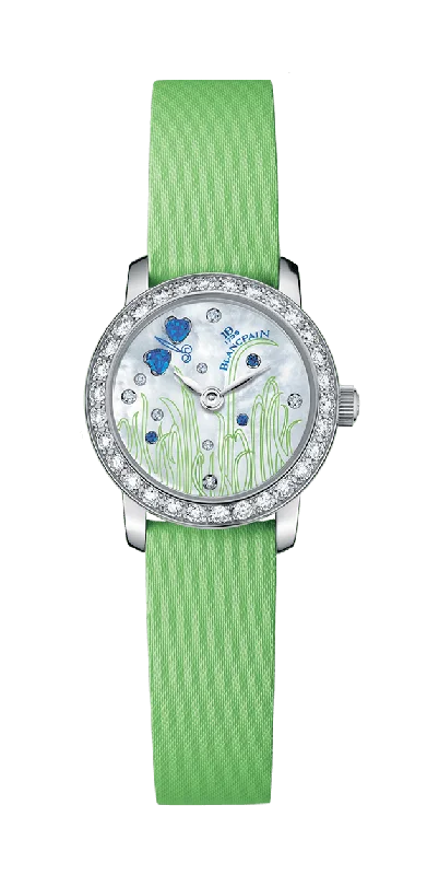 Blancpain Ladybird Ultraplate Green Satin Butterfly Ladies Watch - 0062 1954F 52A