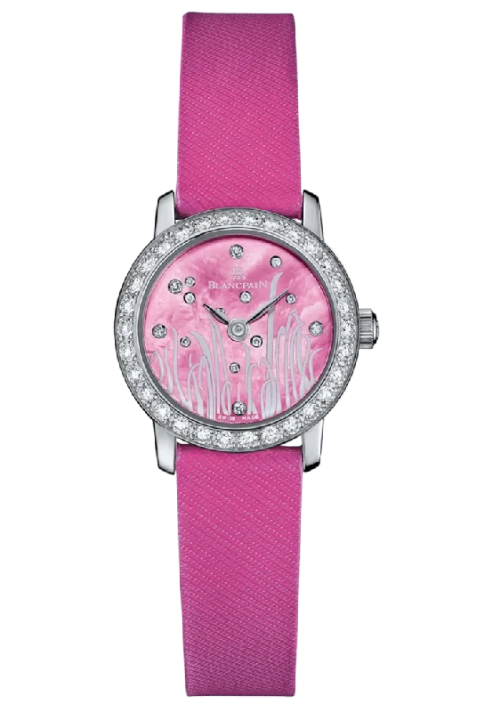 Blancpain Ladybird Ultraplate Pink Mother of Pearl Satin Diamond Ladies Watch - 0062 1954G 52A