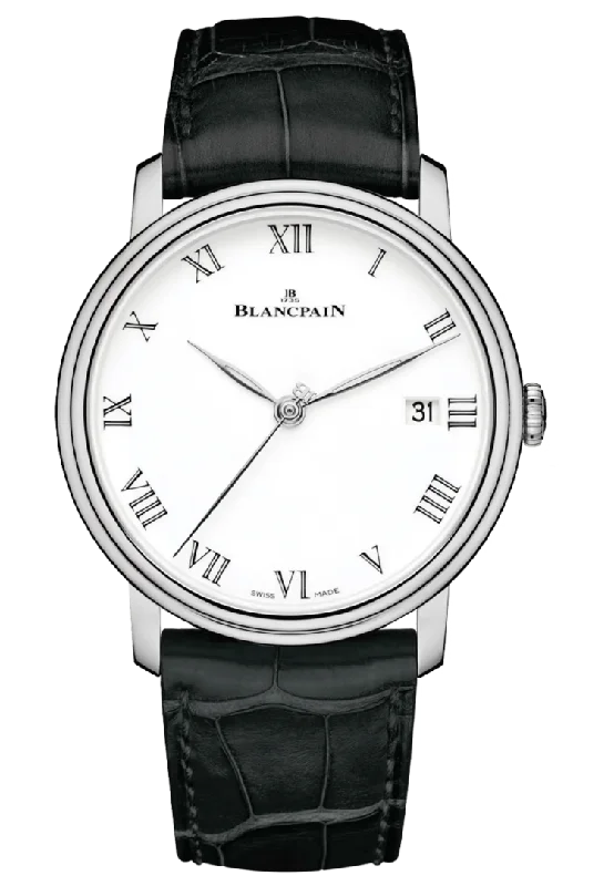 Blancpain Villeret 8 Jours White Gold Black Alligator Men's Watch - 6630 1531 55B