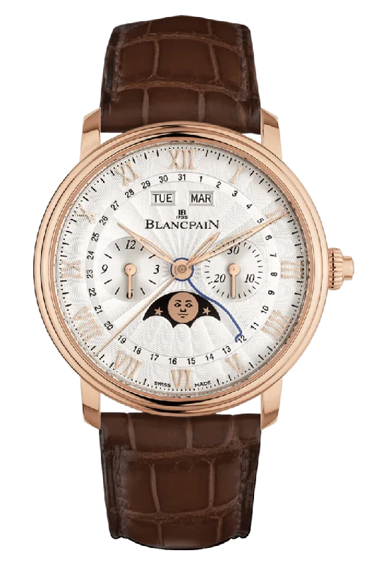 Blancpain Villeret Chronographe Monopoussoir Red Gold Alligator Men's Watch - 6685 3642 55B