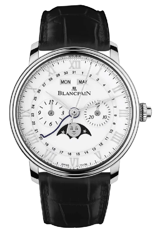 Blancpain Villeret Chronographe Monopoussoir Steel Alligator Men's Watch - 6685 1127 55B