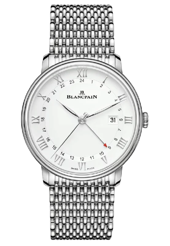 Blancpain Villeret GMT Date Steel Mille Mailles Men's Watch - 6662 1127 MMB