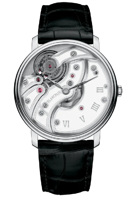 Blancpain Villeret Mouvement Inverse White Ultra-Slim Men's Watch - 6616 1527 55B