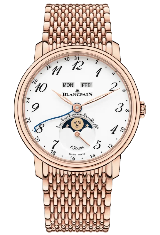 Blancpain Villeret Quantieme Complet 8 Jours Red Gold Men's Watch - 6639A 3631 MMB