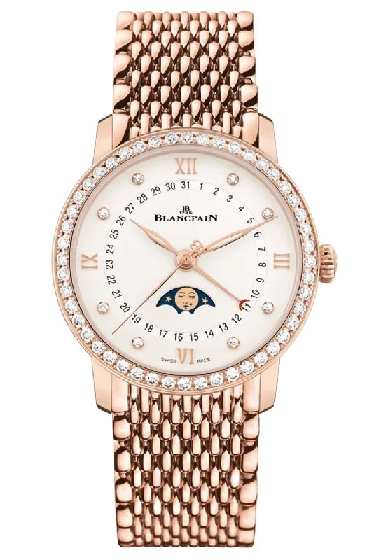 Blancpain Villeret Quantieme Phase de Lune Red Gold Diamond Ladies Watch - 6126 2987 MMB