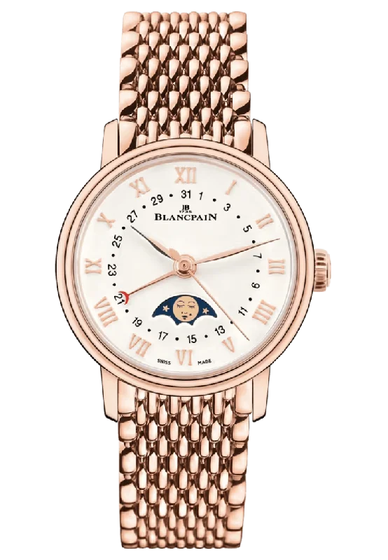 Blancpain Villeret Quantieme Phases de Lune Red Gold Ladies Watch - 6106 3642 MMB