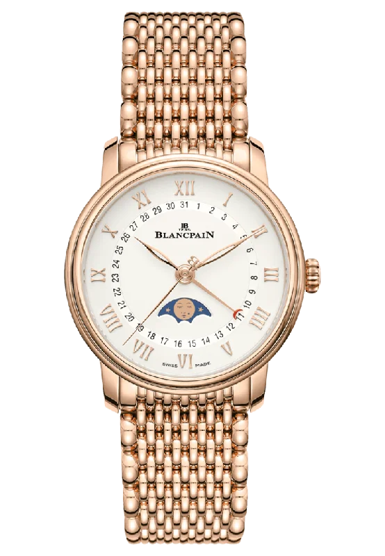 Blancpain Villeret Quantieme Phases de Lune Red Gold Ladies Watch - 6126 3642 MMB