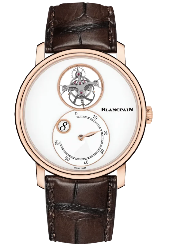 Blancpain Villeret Tourbillon Heure Sautante Minutes Retrograde Alligator Men's Watch - 66260 3633 55B