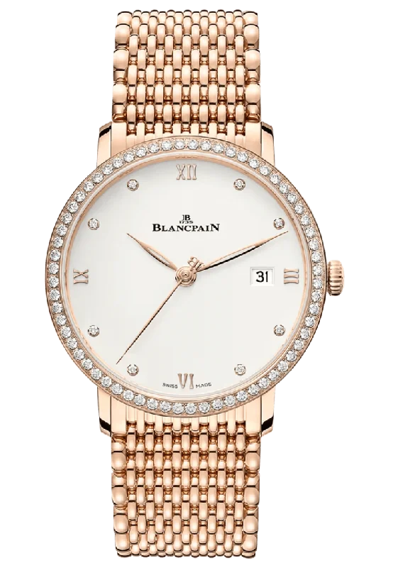 Blancpain Villeret Ultraplate Date Red Gold Diamond Ultra-Slim Men's Watch - 6224 2987 MMB