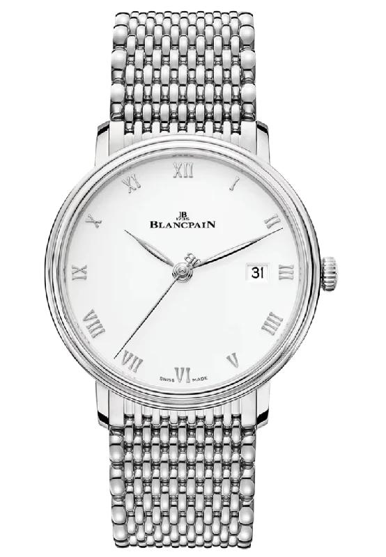 Blancpain Villeret Ultraplate Date Steel Ultra-Slim Men's Watch - 6224 1127 MMB