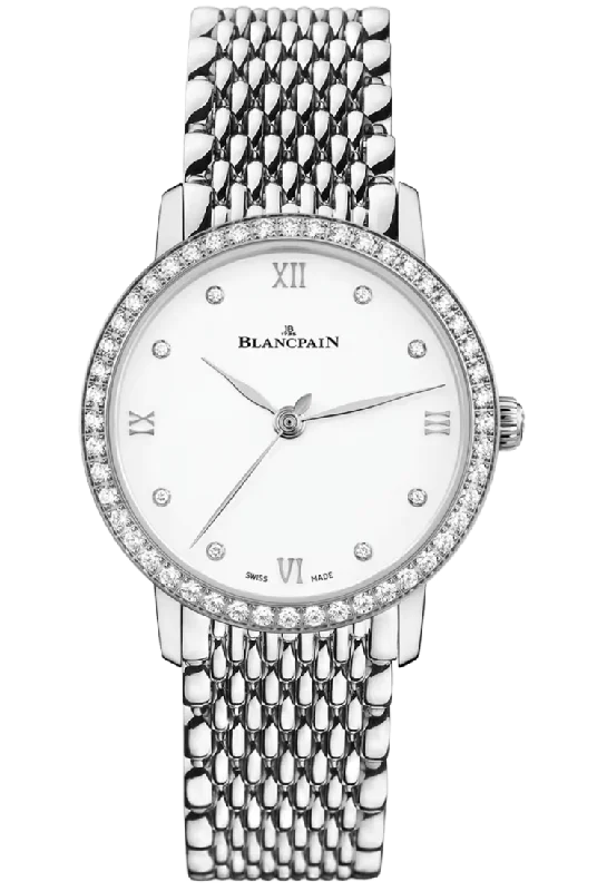 Blancpain Villeret Ultraplate Diamond Mille Mailles Steel Ladies Watch - 6104 4628 MMB