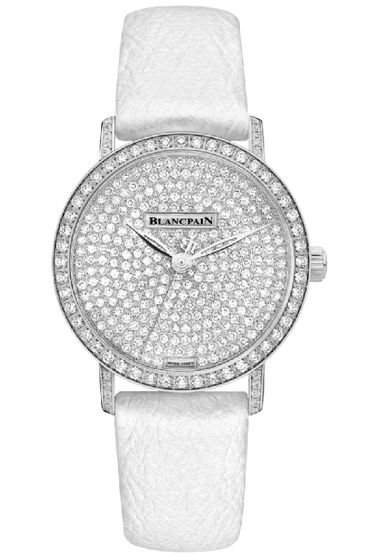 Blancpain Villeret Ultraplate Diamond White Gold Ostrich Ladies Watch - 6104 1963 58A