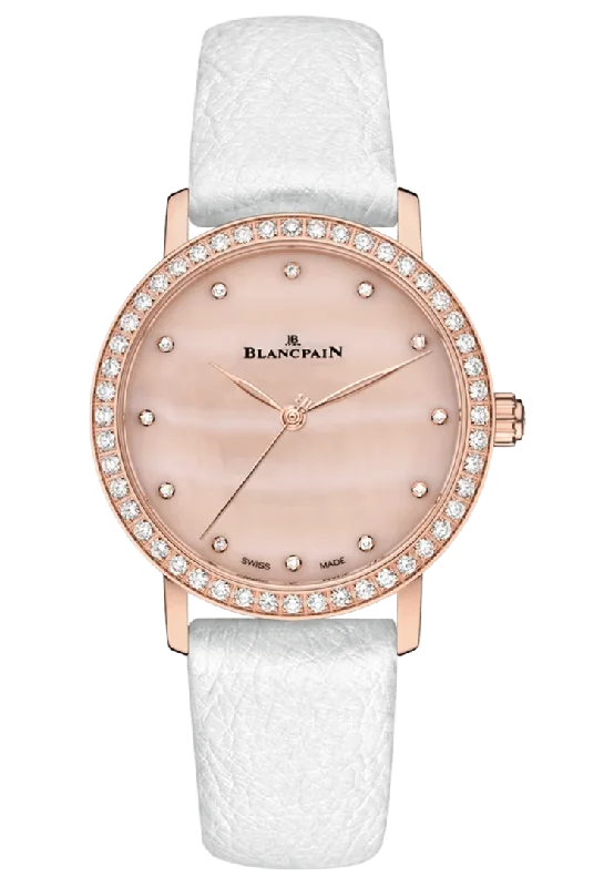 Blancpain Villeret Ultraplate Pink Mother of Pearl Diamond Ladies Watch - 6102 2954C 95A