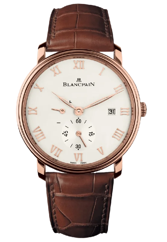 Blancpain Villeret Ultraplate Power Reserve Red Gold Ultra-Slim Alligator Men's Watch - 6606 3642 55B