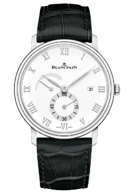 Blancpain Villeret Ultraplate Power Reserve Ultra-Slim Black Alligator Men's Watch - 6606A 1127 55B